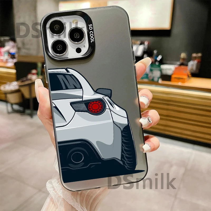 JDM Car iPhone Case - Laser Etched Hard PC + TPU Shockproof Back Cover for iPhone 7 - 16 Pro Max