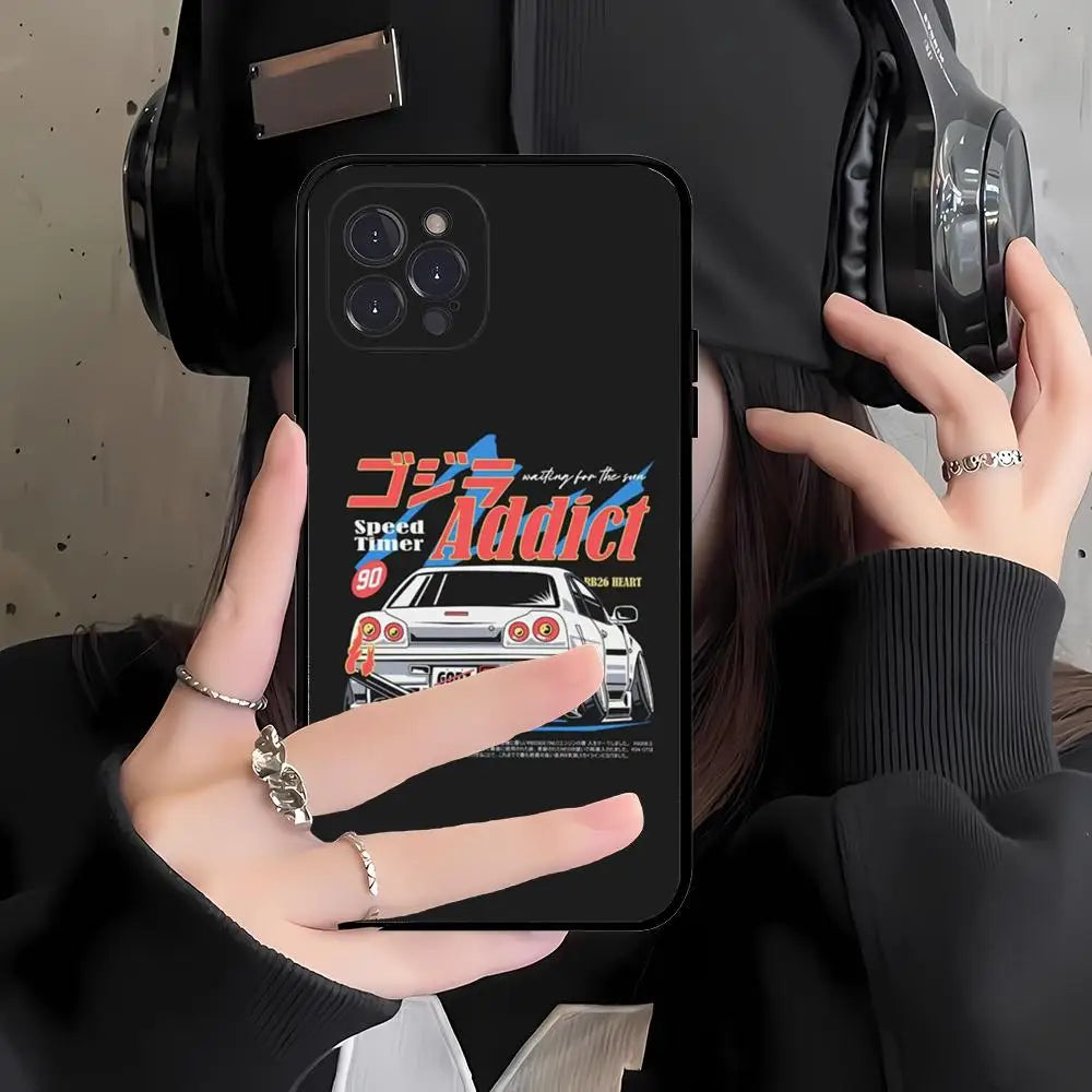 Japan JDM Sports Car iPhone Case - Sleek Shockproof Cover for iPhone 6 - 15 Pro Max
