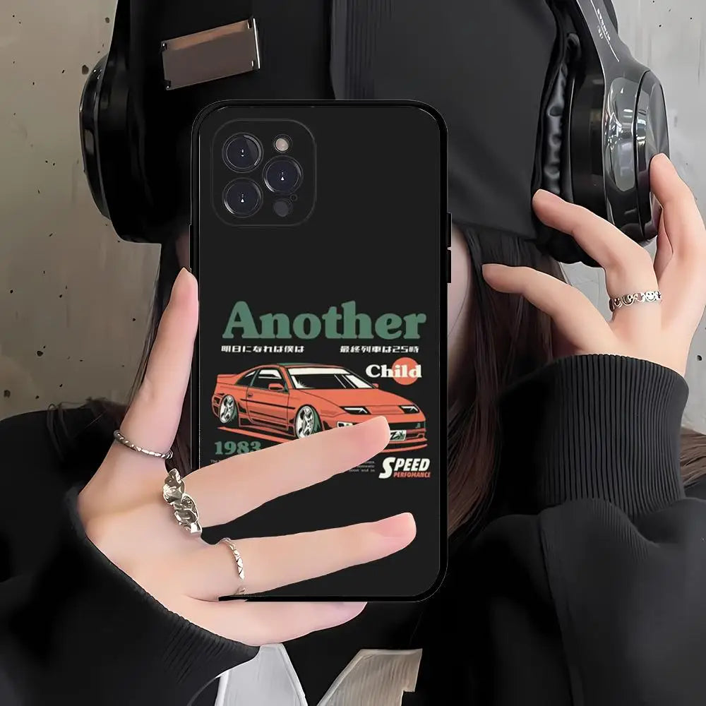 Japan JDM Sports Car iPhone Case - Sleek Shockproof Cover for iPhone 6 - 15 Pro Max