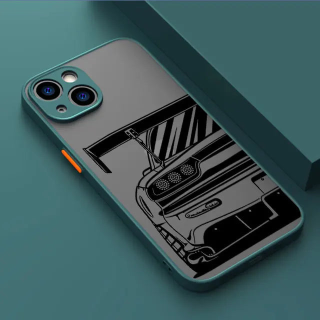 Tokyo JDM Drift Car iPhone Case - Matte Soft Edge Shockproof Shell for iPhone 7 - 16 Pro Max