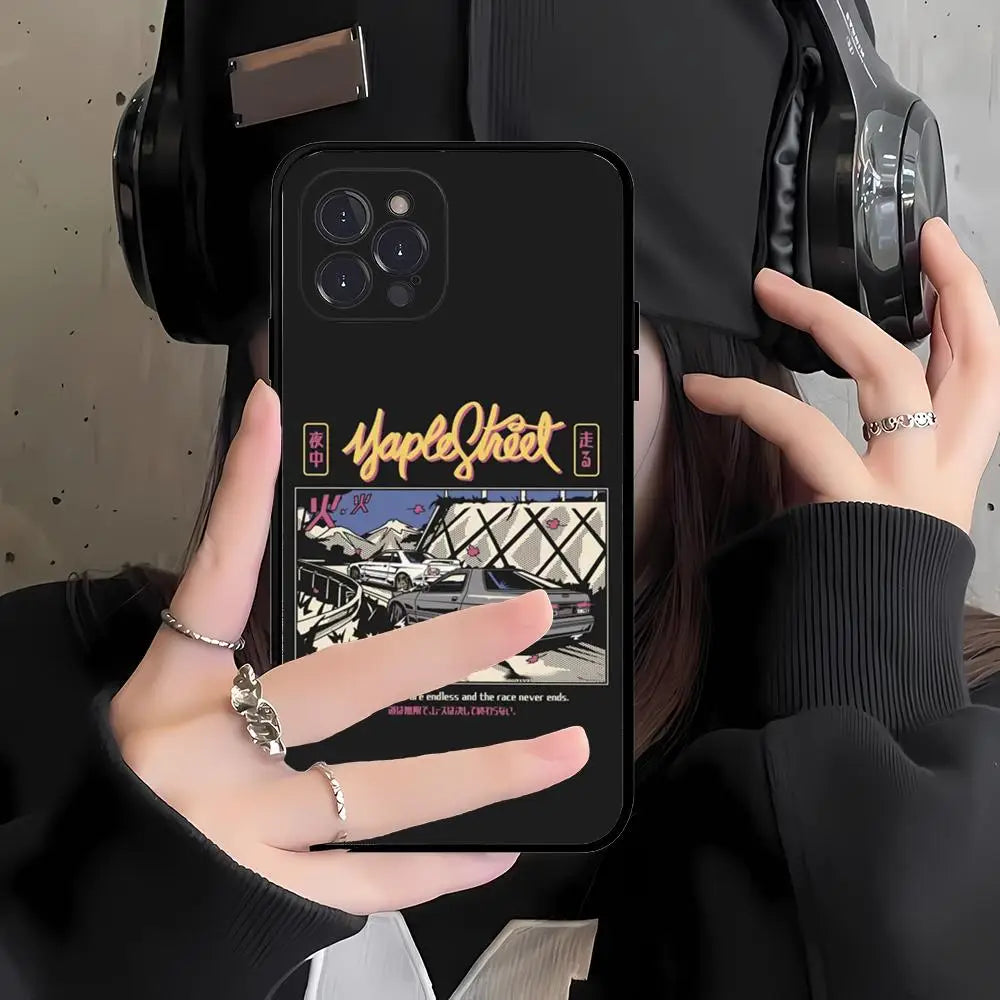 Japan JDM Sports Car iPhone Case - Sleek Shockproof Cover for iPhone 6 - 15 Pro Max