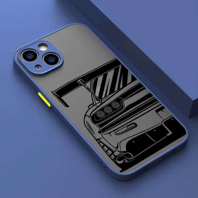 Tokyo JDM Drift Car iPhone Case - Matte Soft Edge Shockproof Shell for iPhone 7 - 16 Pro Max