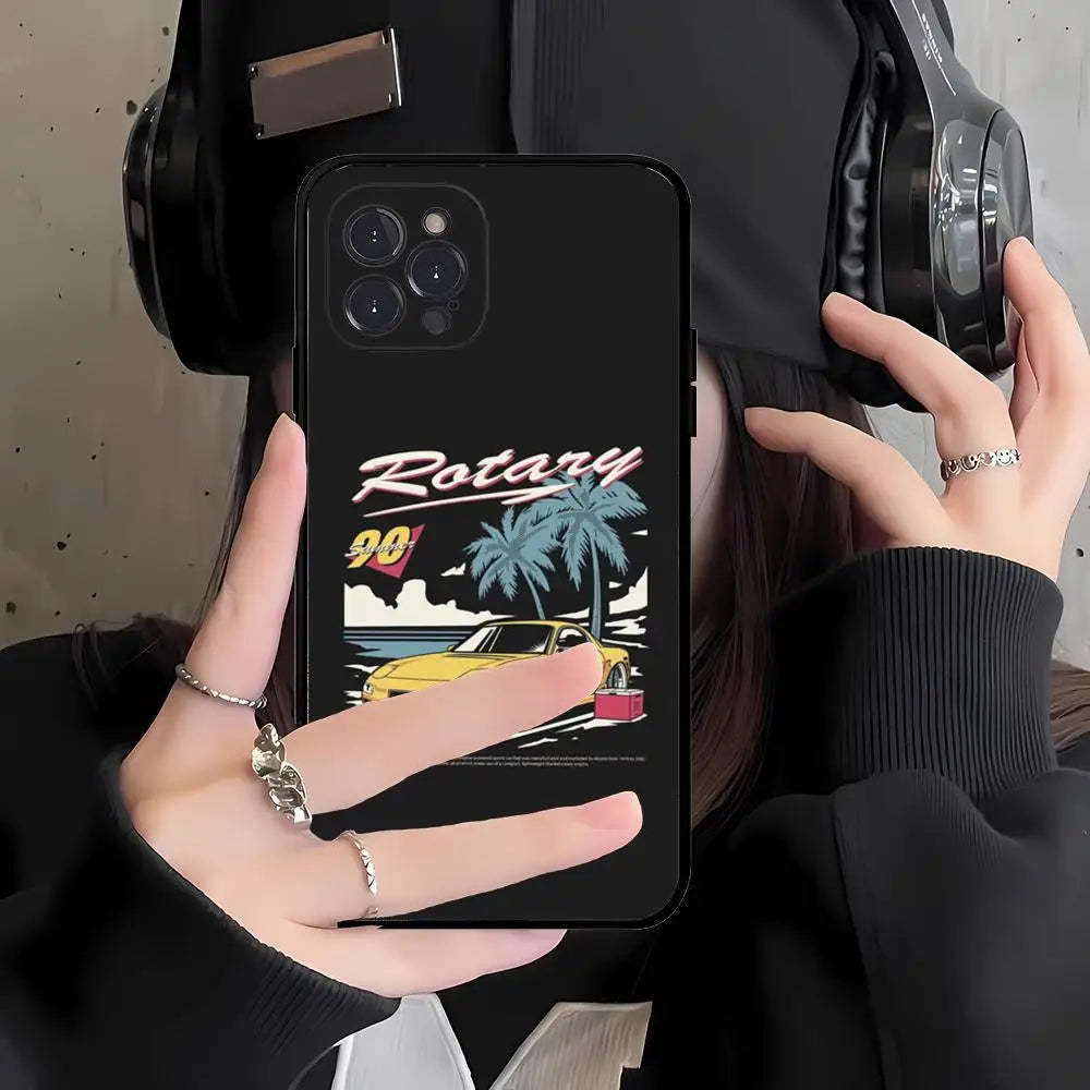 Japan JDM Sports Car iPhone Case - Sleek Shockproof Cover for iPhone 6 - 15 Pro Max