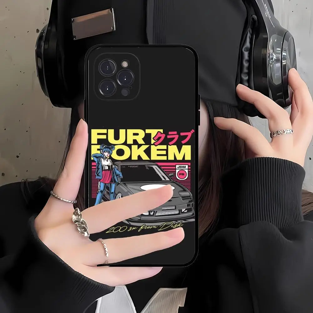 Japan JDM Sports Car iPhone Case - Sleek Shockproof Cover for iPhone 6 - 15 Pro Max