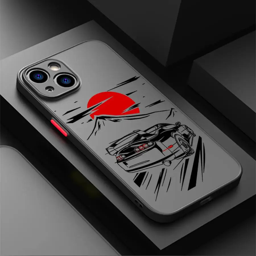 JDM Sports Car Comic iPhone Case - Shockproof Cover for iPhone 7 - 16 Pro Max