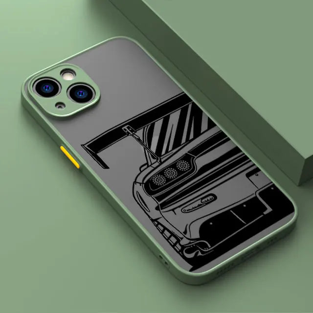 Tokyo JDM Drift Car iPhone Case - Matte Soft Edge Shockproof Shell for iPhone 7 - 16 Pro Max