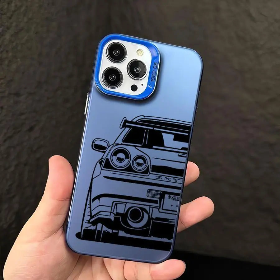 JDM Dream Car iPhone Case - Plating Matte Hard Back Cover for iPhone 7 - 16 Pro Max