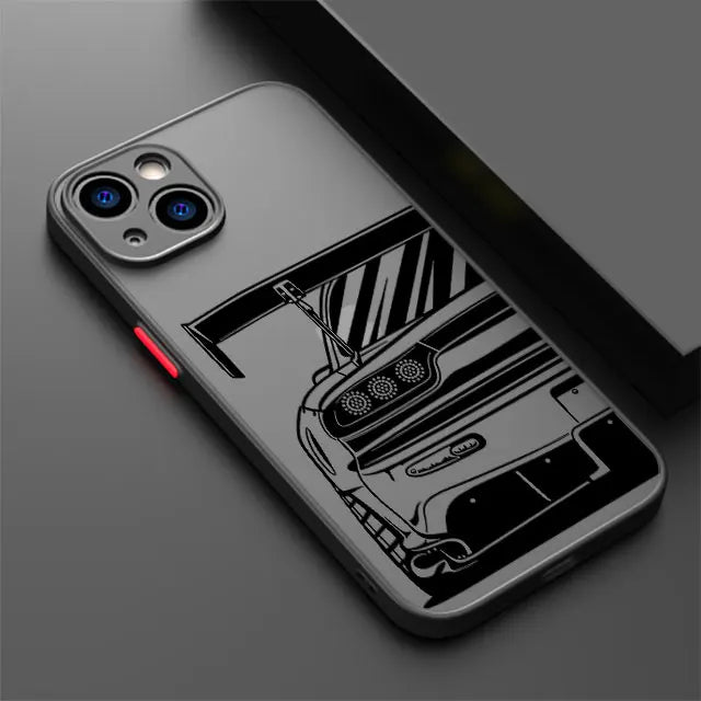 Tokyo JDM Drift Car iPhone Case - Matte Soft Edge Shockproof Shell for iPhone 7 - 16 Pro Max